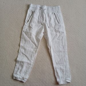 Athleta Cabo White Linen Joggers - Size 6